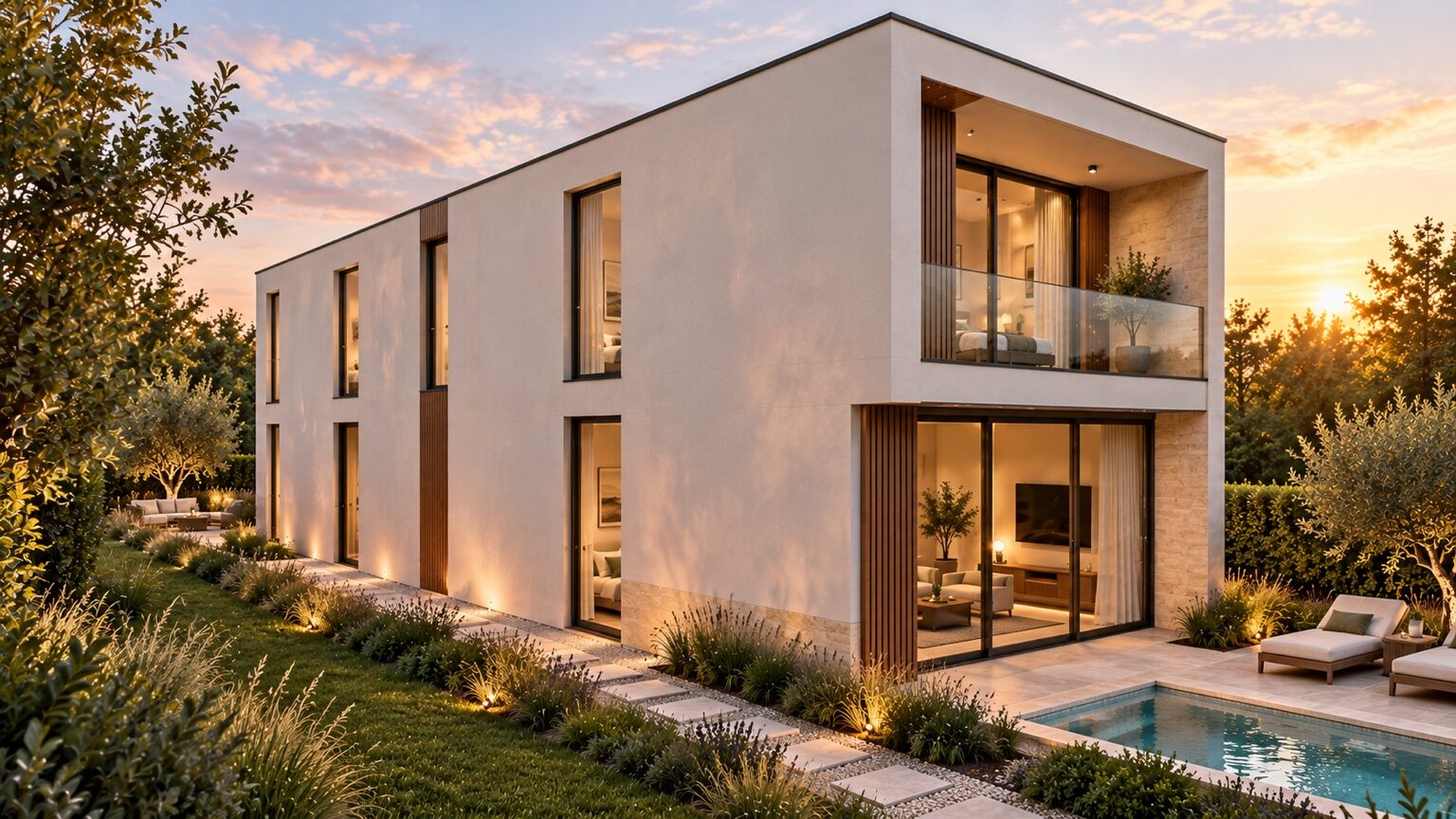 Özdemir Mühendislik Modern Havuzlu Villa mimari tasarımı görünüm 2
