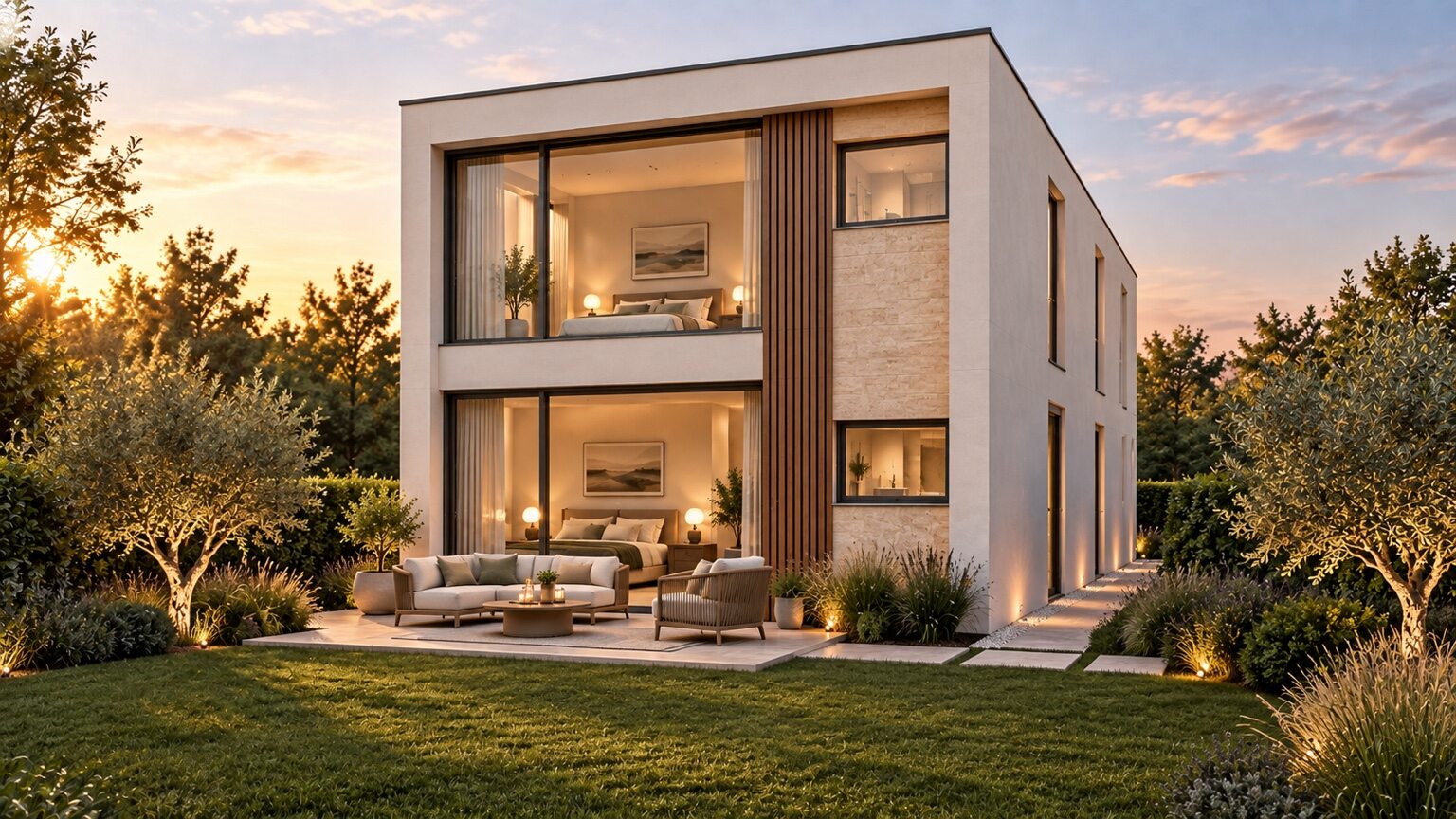 Özdemir Mühendislik Modern Havuzlu Villa mimari tasarımı görünüm 3