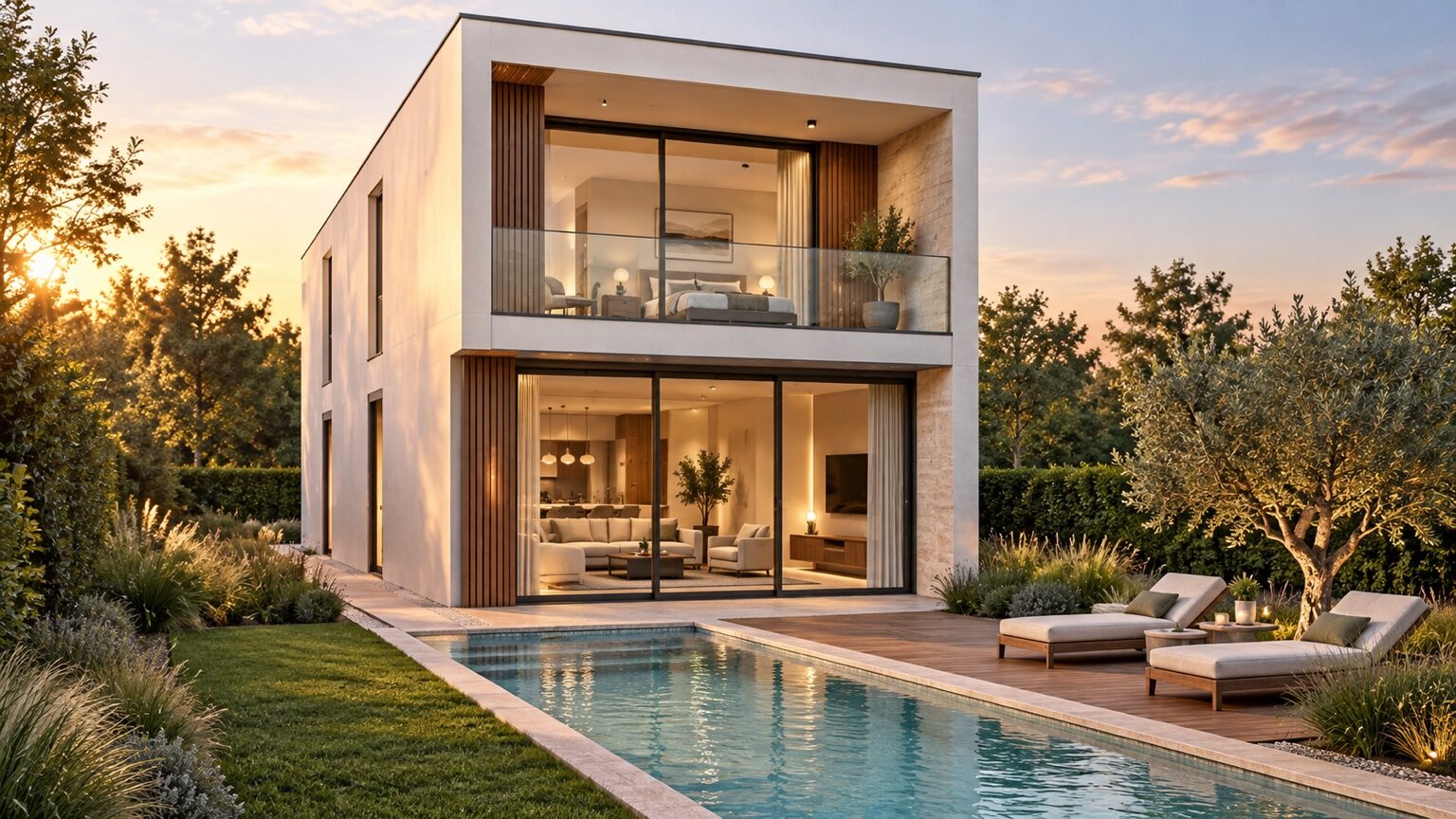 Özdemir Mühendislik Modern Havuzlu Villa mimari tasarımı görünüm 4