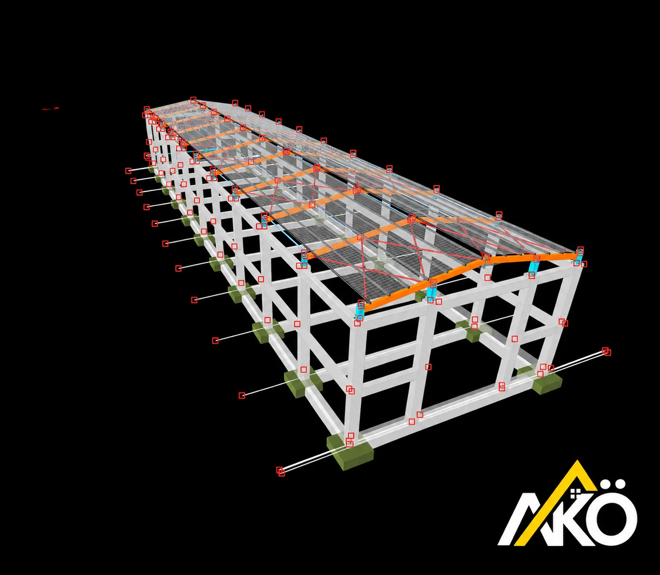 Çelik yapı taşıyıcı sistem statik proje modeli